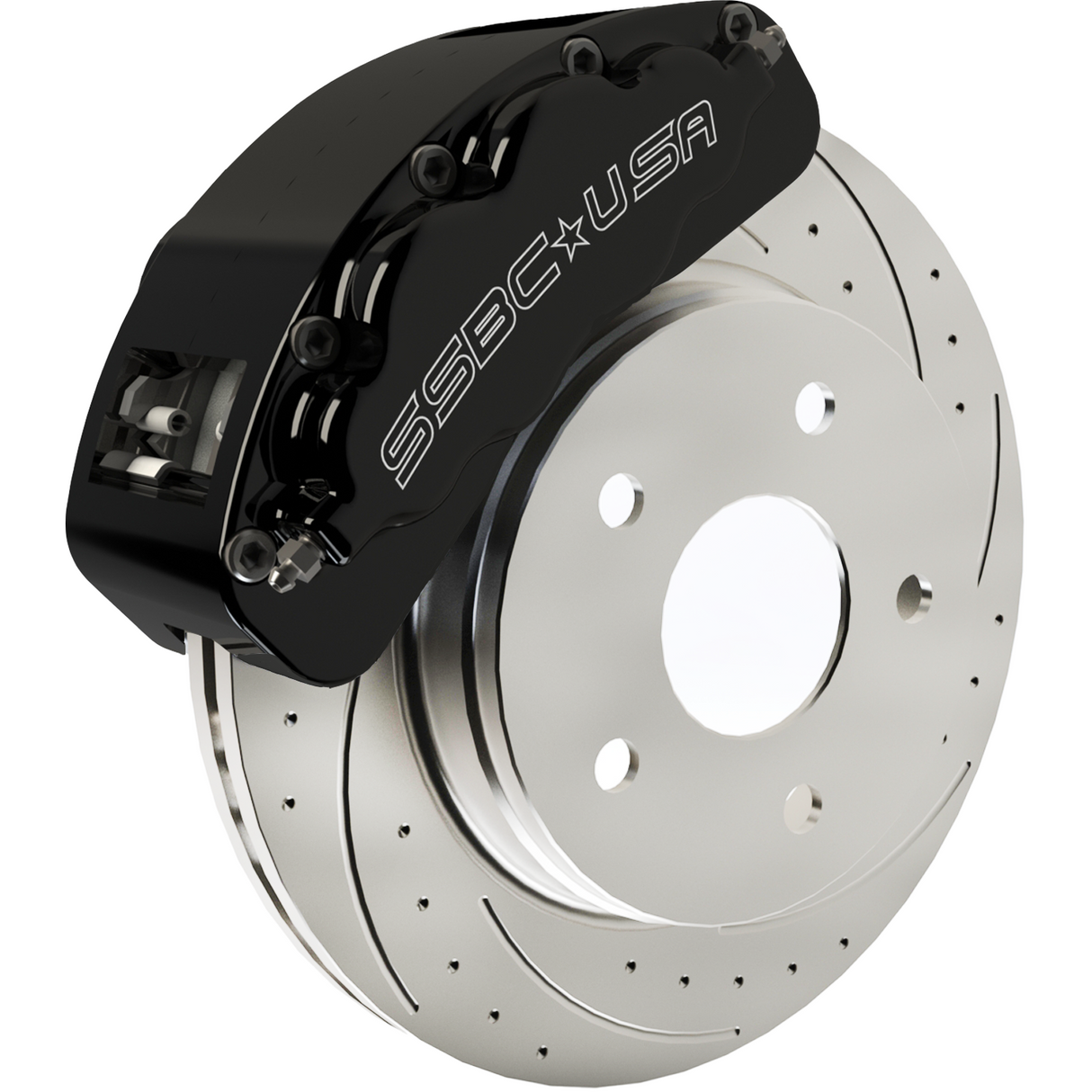 American Made B8-Brawler LT Direct Fit 8-Piston Billet Aluminum Front Caliper Upgrade Kit. Black A415-10BLK