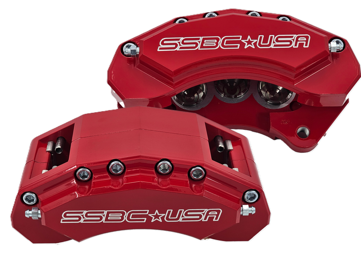 American Made M6-Moab 6-Piston Billet Aluminum Front Caliper Upgrade Kit. Red A434-10R