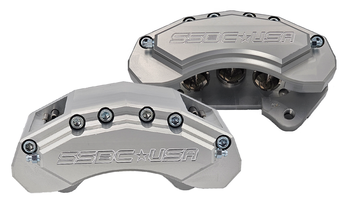 American Made M6-Moab 6-Piston Billet Aluminum Front Caliper Upgrade Kit. Clear A434-10