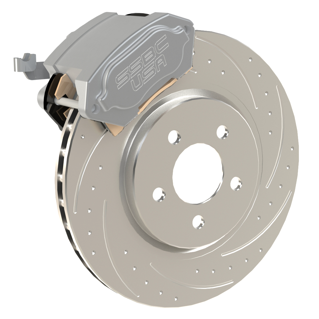 American Made R1-Redline Billet Aluminum Direct Fit Rear Disc Brake Kit W/DS Rotors. Clear A550-21-DS