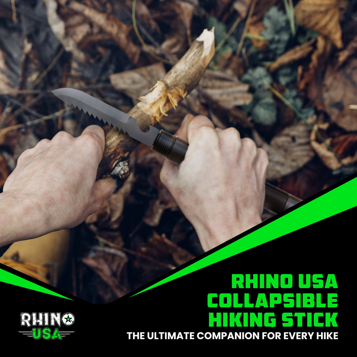 Tactical Hiking Stick w/ Integrated Survival Kit