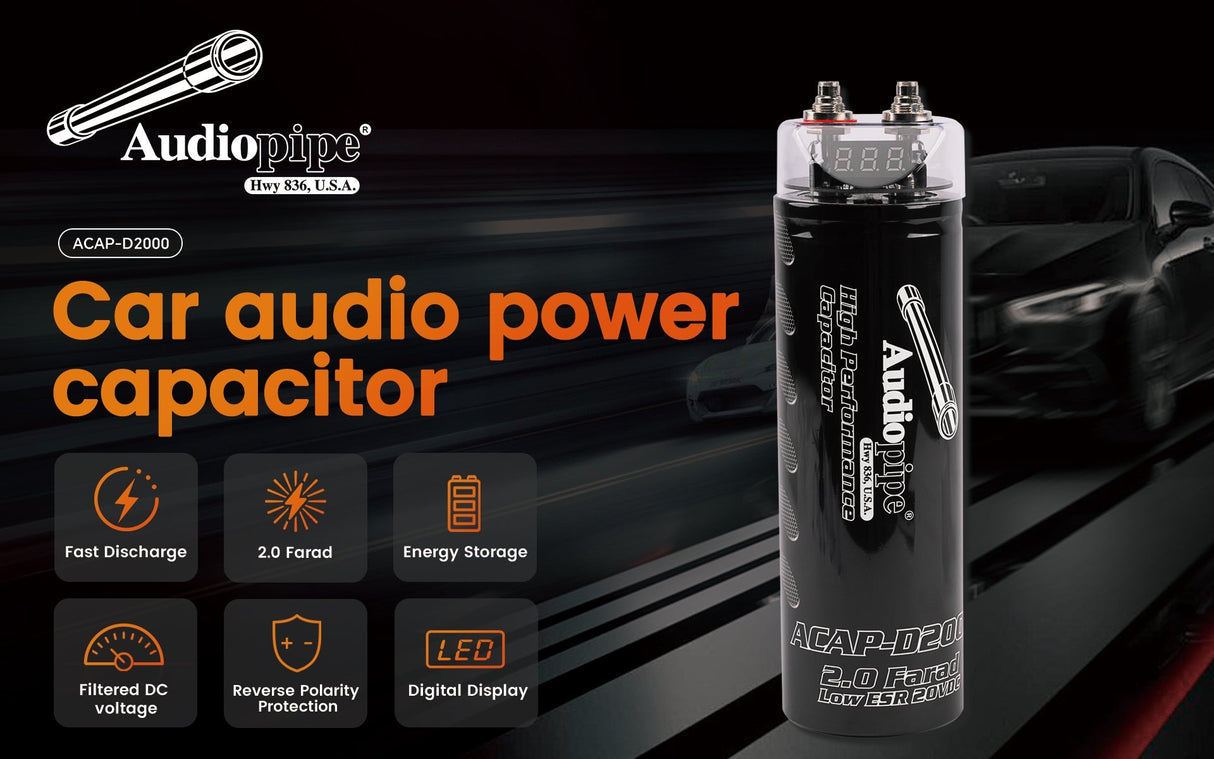 High Power Capacitor (ACAP-D2000) Audiopipe