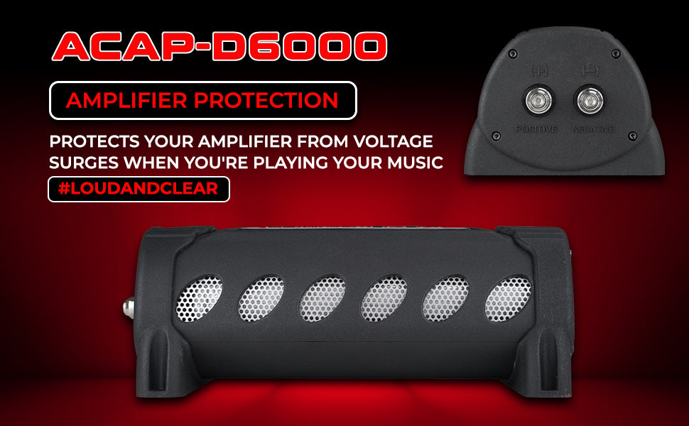 Car Audio Power Capacitor with Digital Display and Electronic Protection (ACAP-D6000) Audiopipe