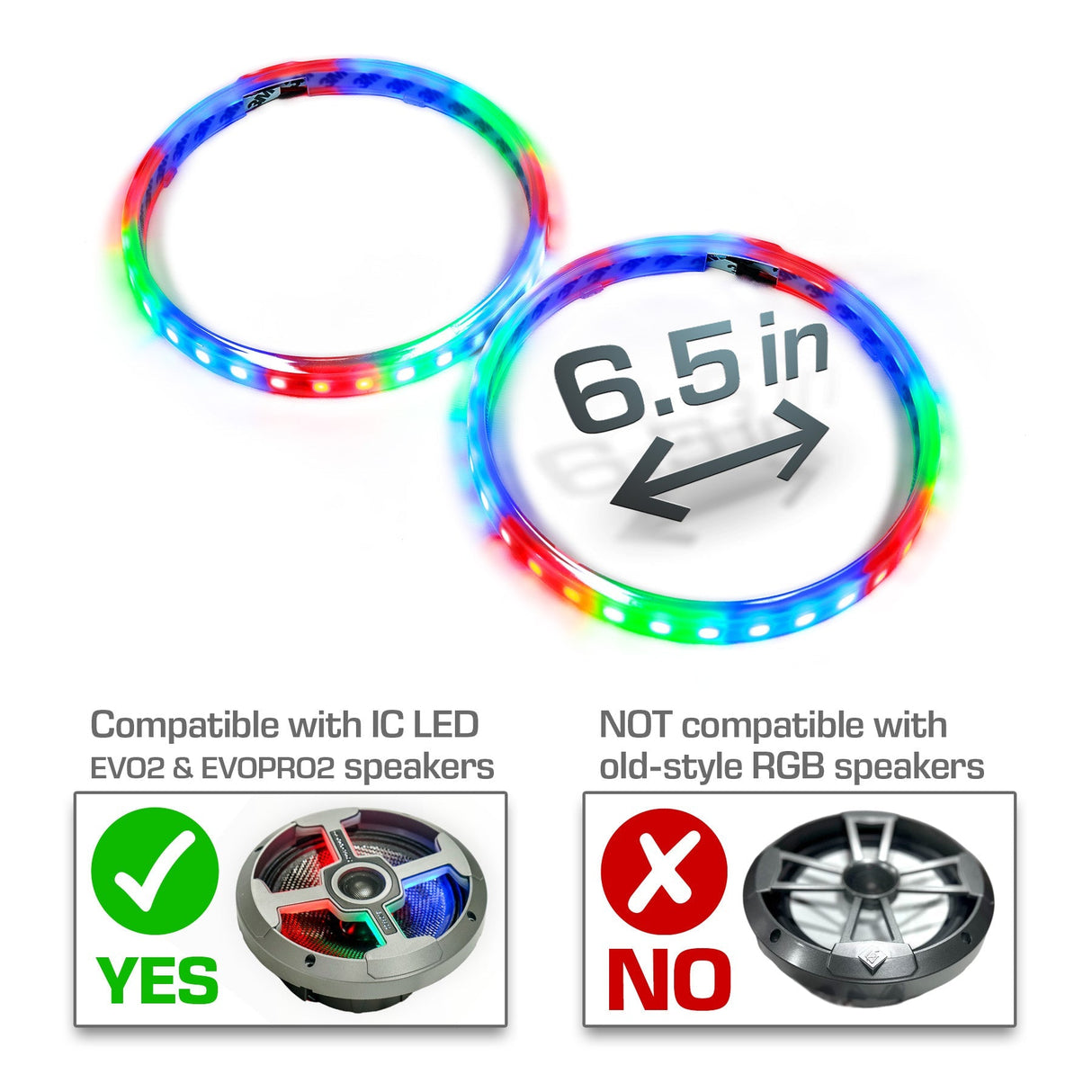 AudioFormz IC LED Light Rings for EVO2 & EVOPRO2 Speakers - Pair Universal-Fit