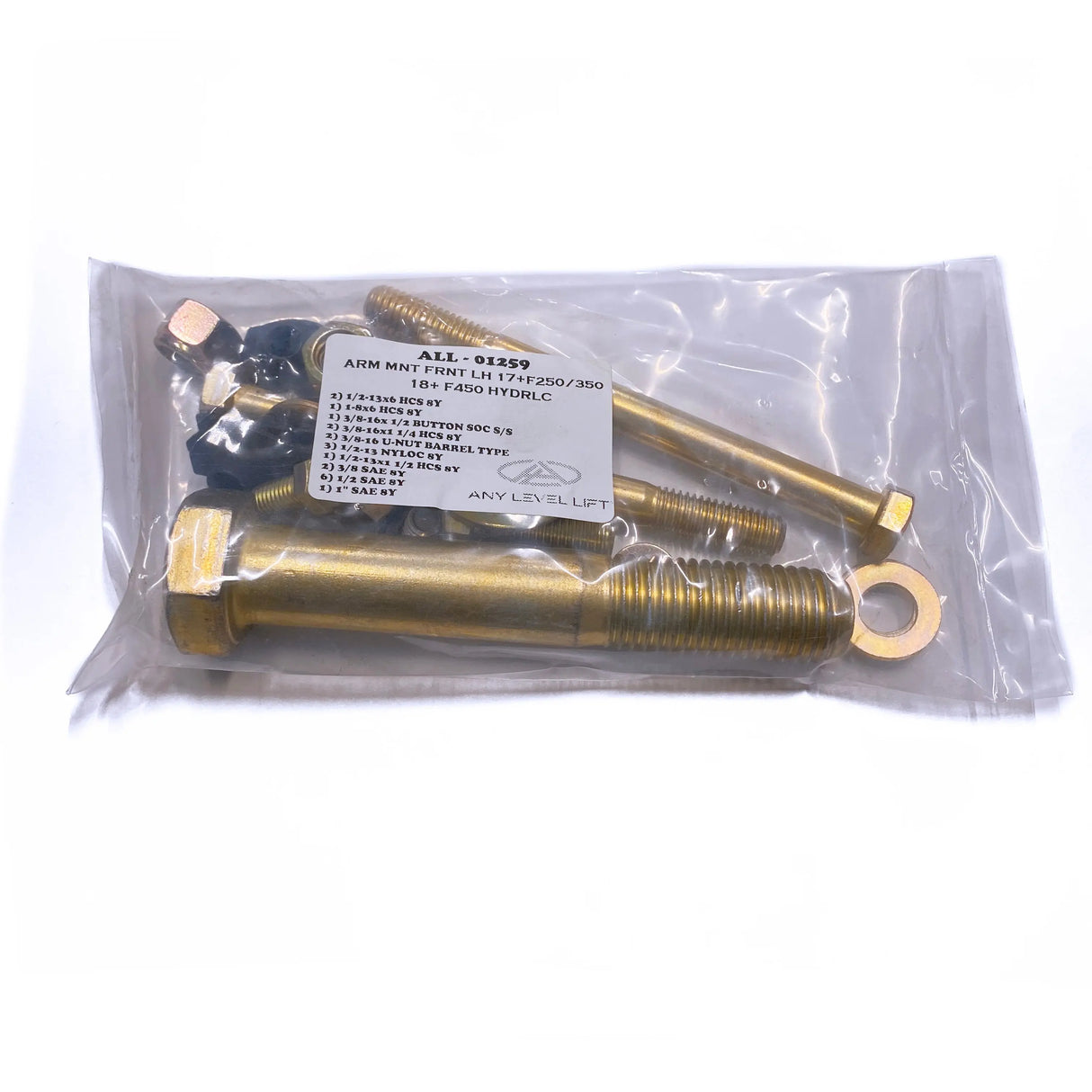 Arm Mount Front LH Hardware Kit (17+ F250/F350, 18+ F450, Hydraulic) Any Level Lift
