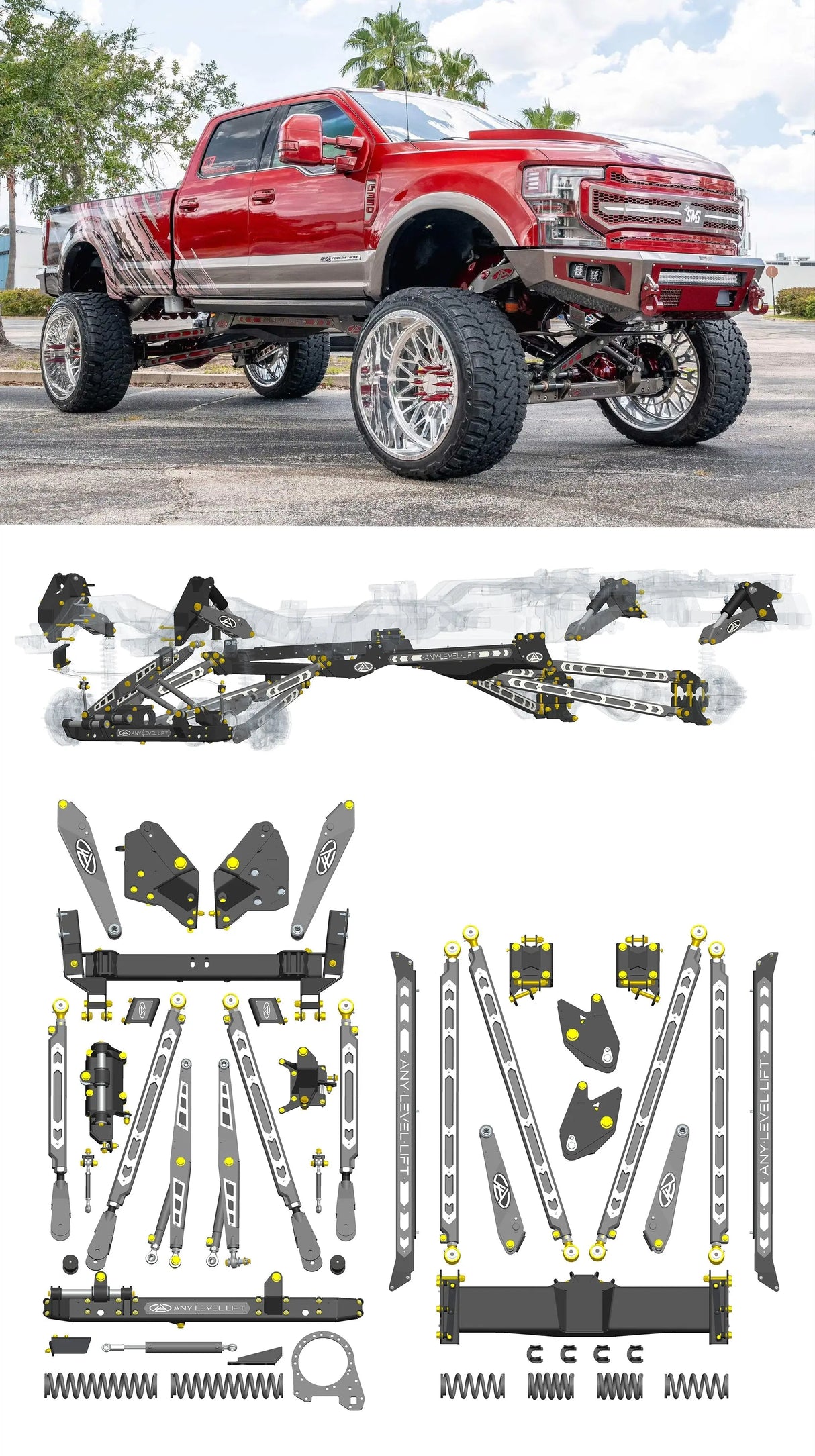 Any Level Lift - Base System, 0"-13": F-250/F-350, Single Rear Wheel (2017-2022) Any Level Lift