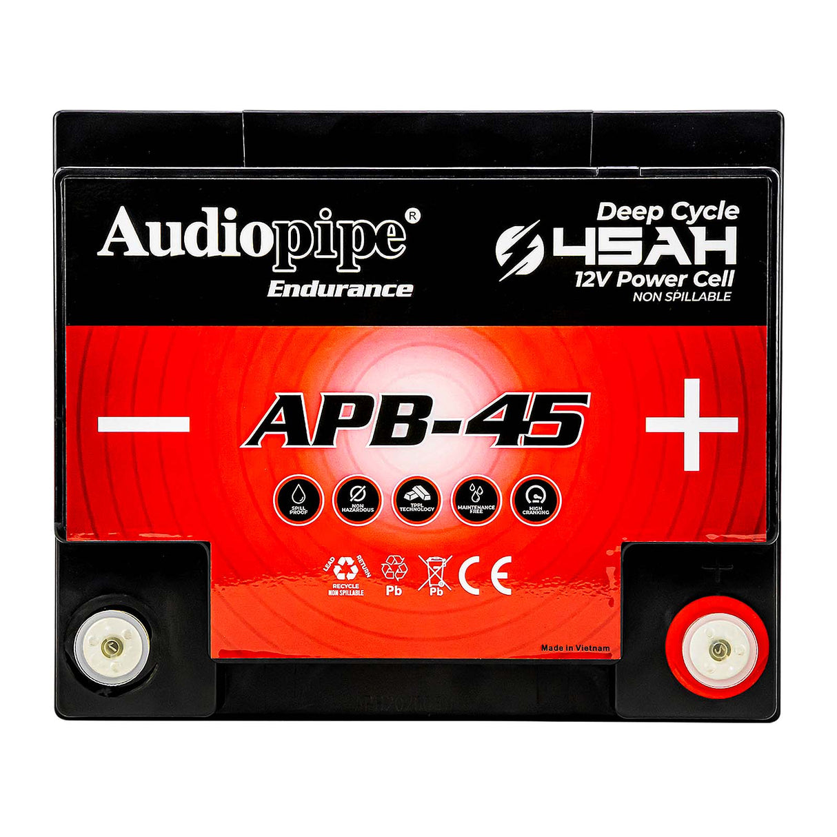 Deep Cycle 45AH 12V Power Cell (APB-45) Audiopipe