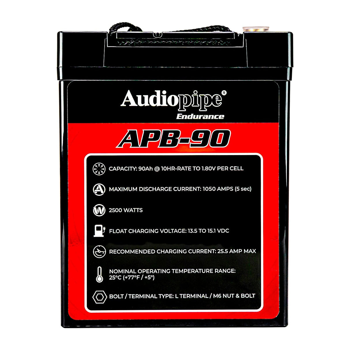Deep Cycle 90AH 12V Power Cell (APB-90) Audiopipe