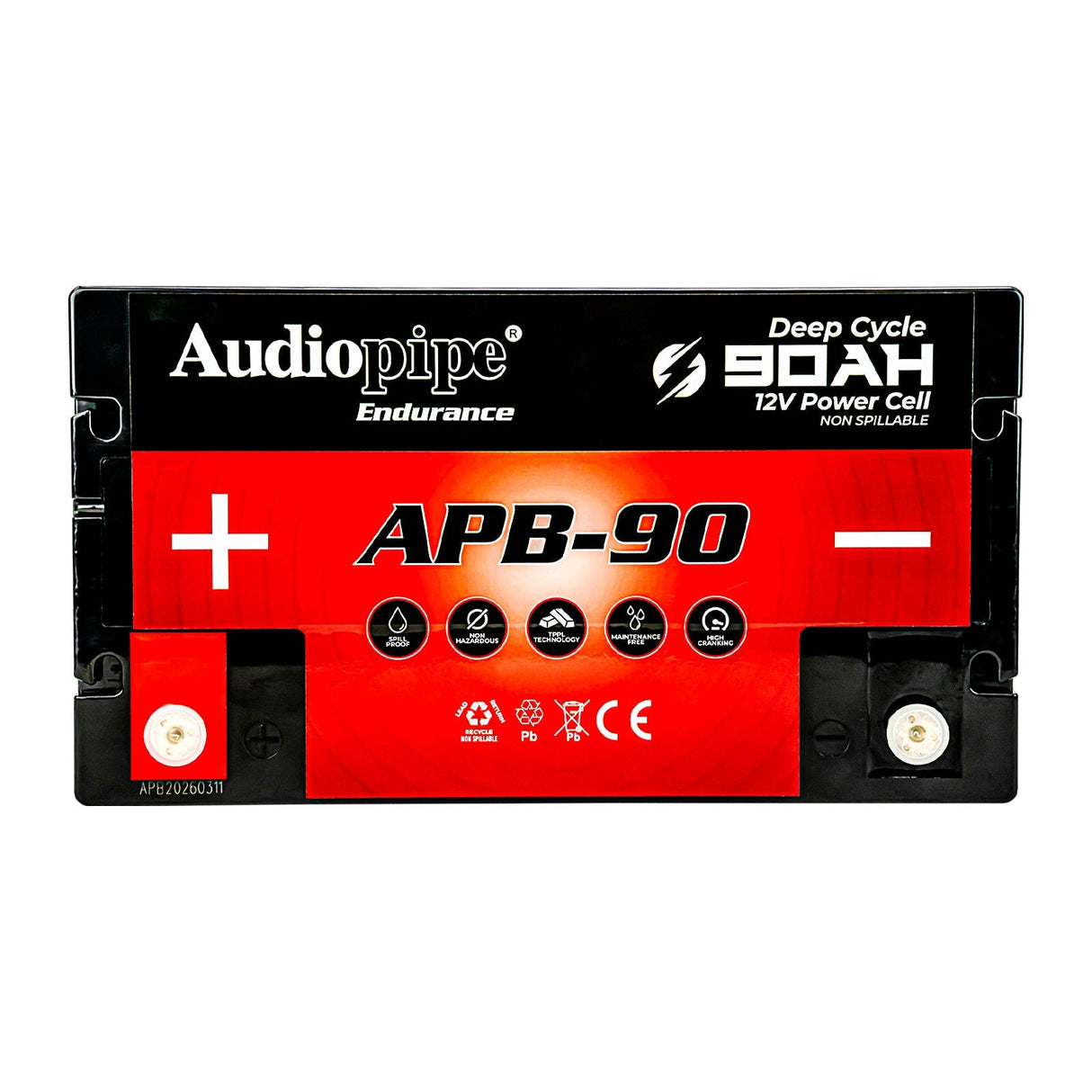 Deep Cycle 90AH 12V Power Cell (APB-90) Audiopipe