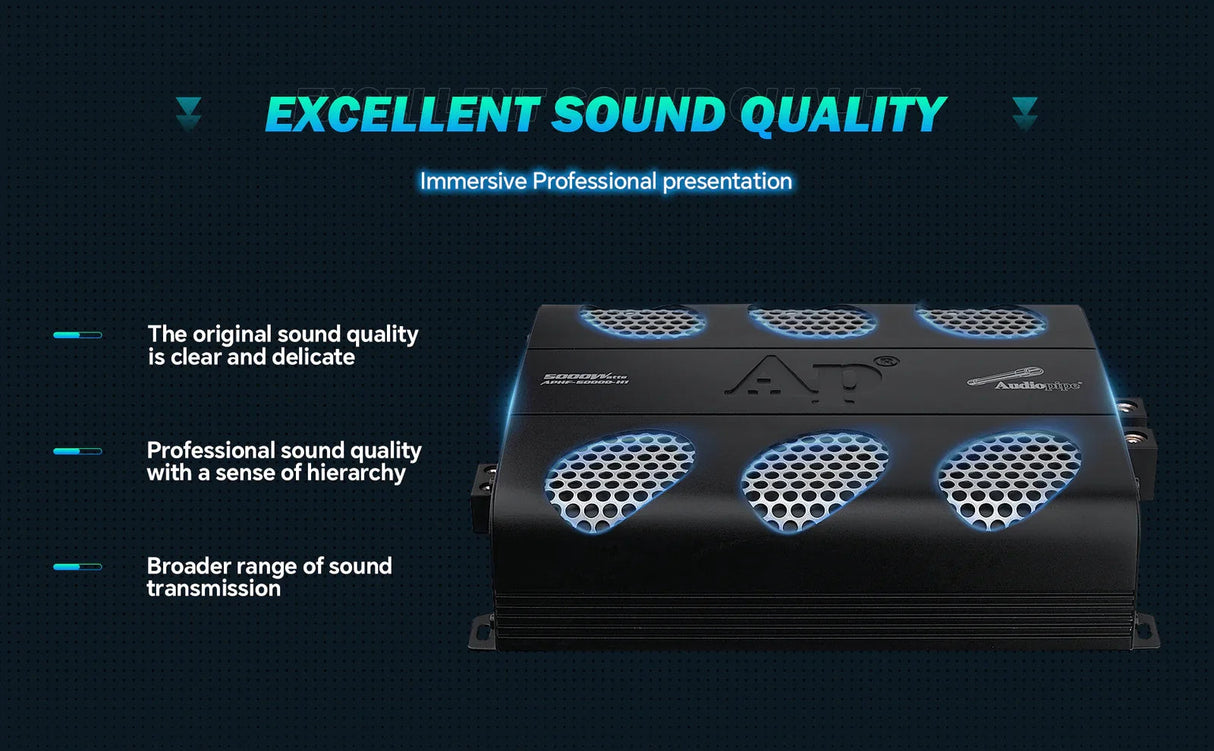 Audiopipe APHF-5000D-H2 | 5000 Watts Full Range Monoblock Amplifier 2-Ohm Audiopipe