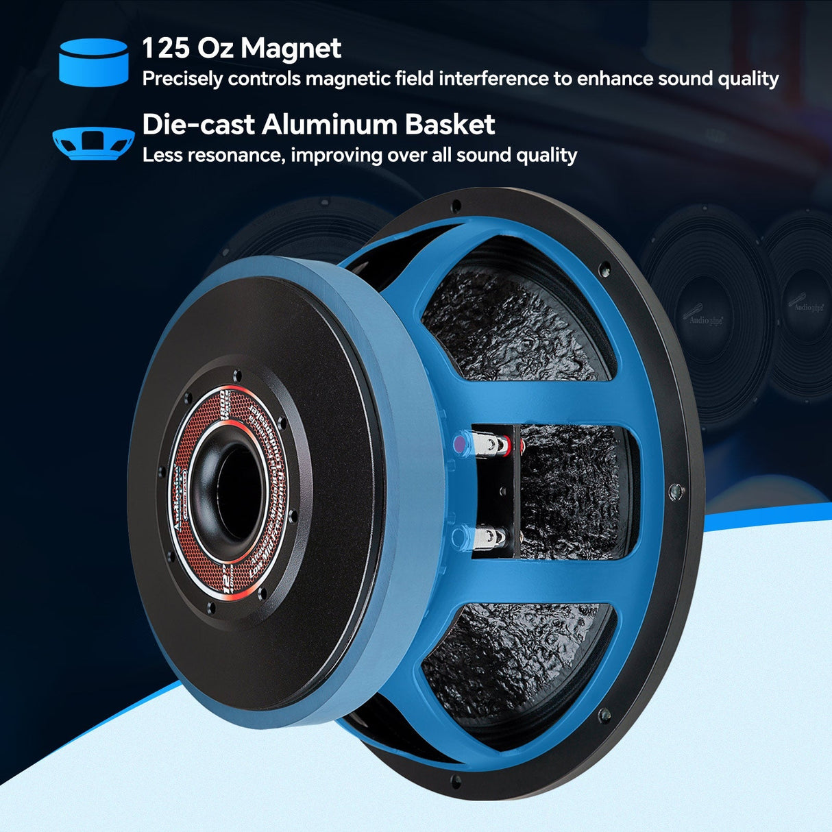 12" Mid-Low Frequency Loudspeaker 4 Ohms (APLMB-12-VC4), Sold individually Audiopipe