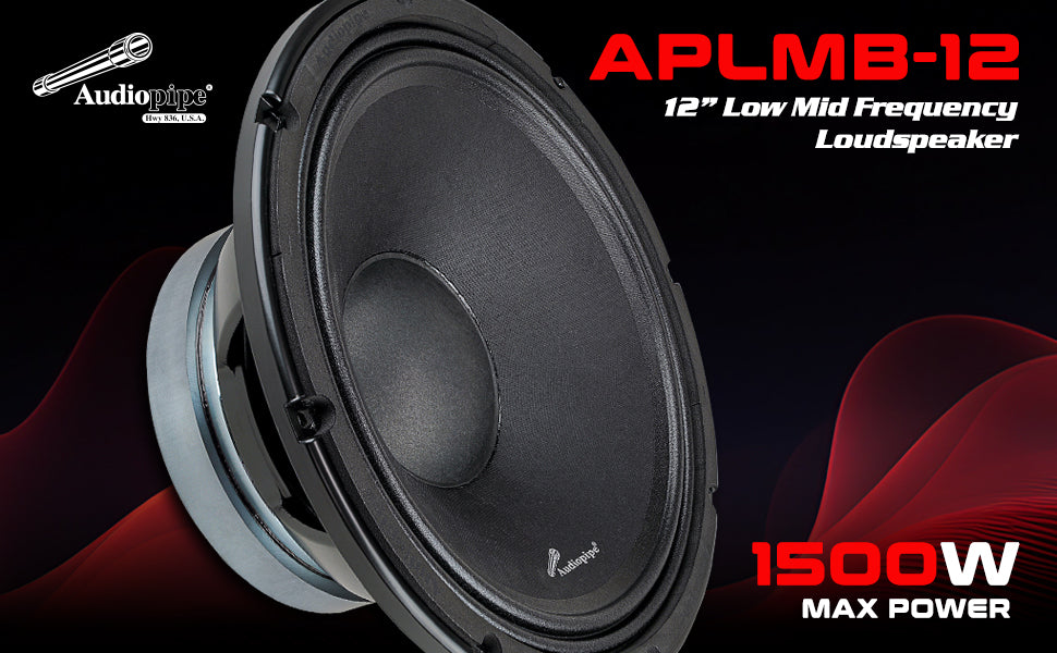 12" Mid-Low Frequency Loudspeaker (APLMB-12), Sold individually Audiopipe