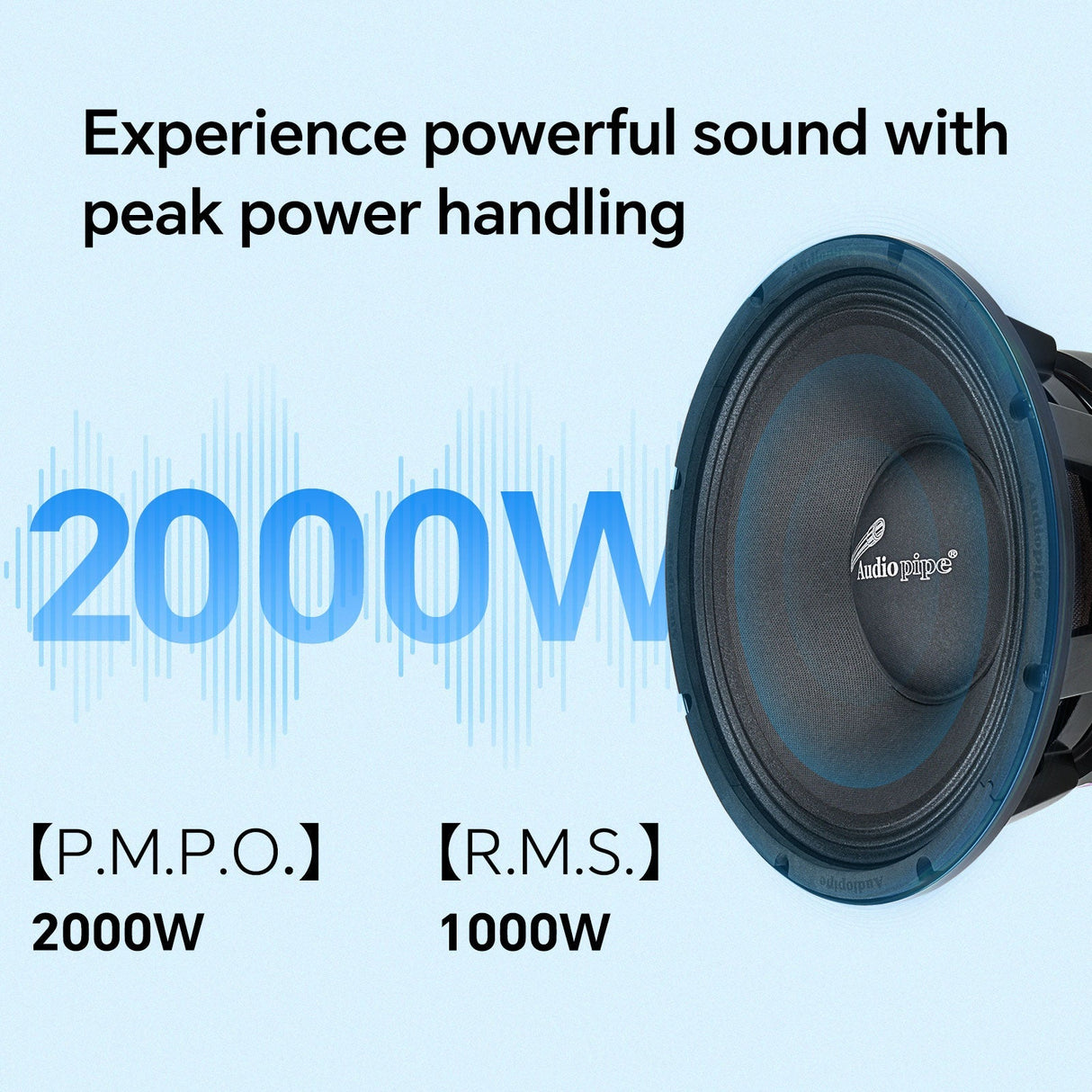 APLMR-12 12” Mid Frequency Loudspeaker, Sold Individually Audiopipe