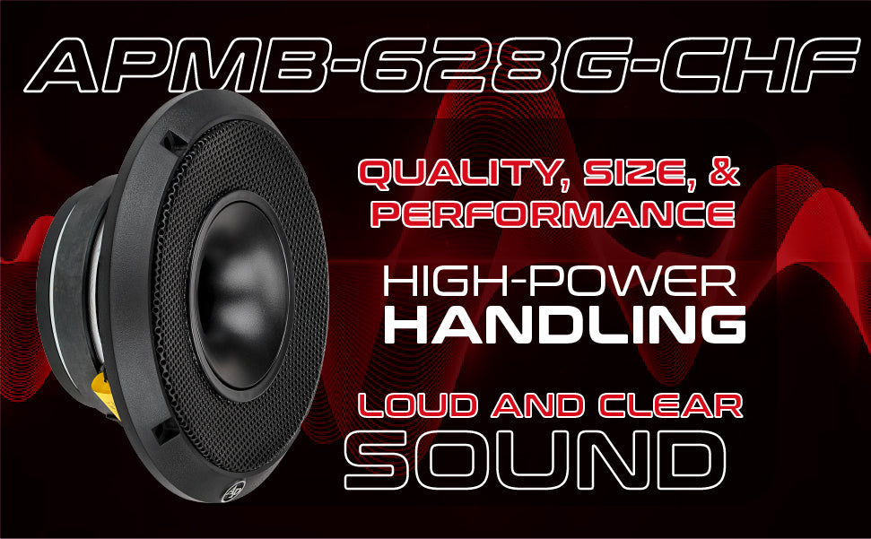 6.5" Compression Horn Mid-range Loudspeaker (APMB-628G-CHF), Sold individually Audiopipe