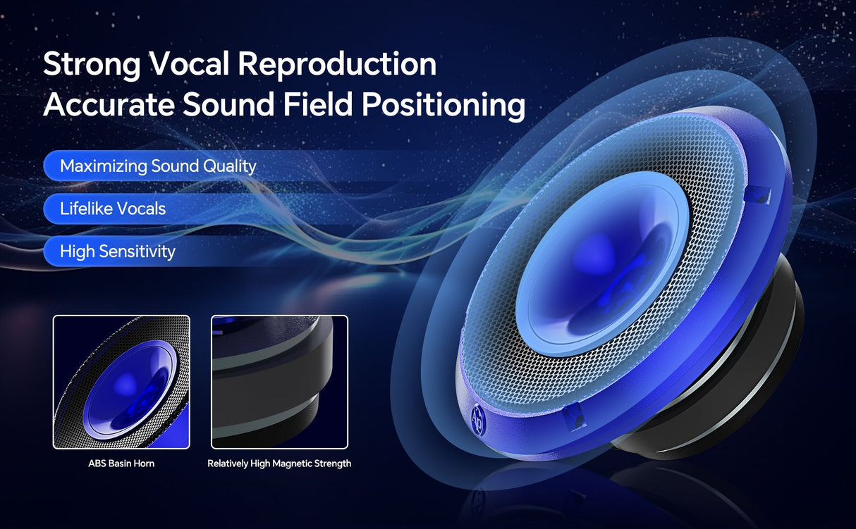 6.5" Compression Horn Mid-Range Loudspeaker (APMB-628GH-BLU), Sold individually Audiopipe