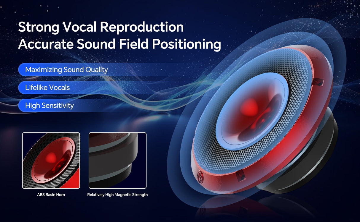 6.5" Compression Horn Mid-Range Loudspeaker (APMB-628GH-RED), Sold individually Audiopipe