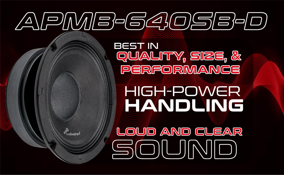 6” Low Mid Frequency Loudspeaker (APMB-640SB-D), Sold individually Audiopipe