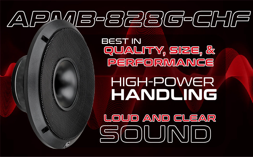 8" Compression Horn Mid-range Loudspeaker (APMB-828G-CHF), Sold individually Audiopipe