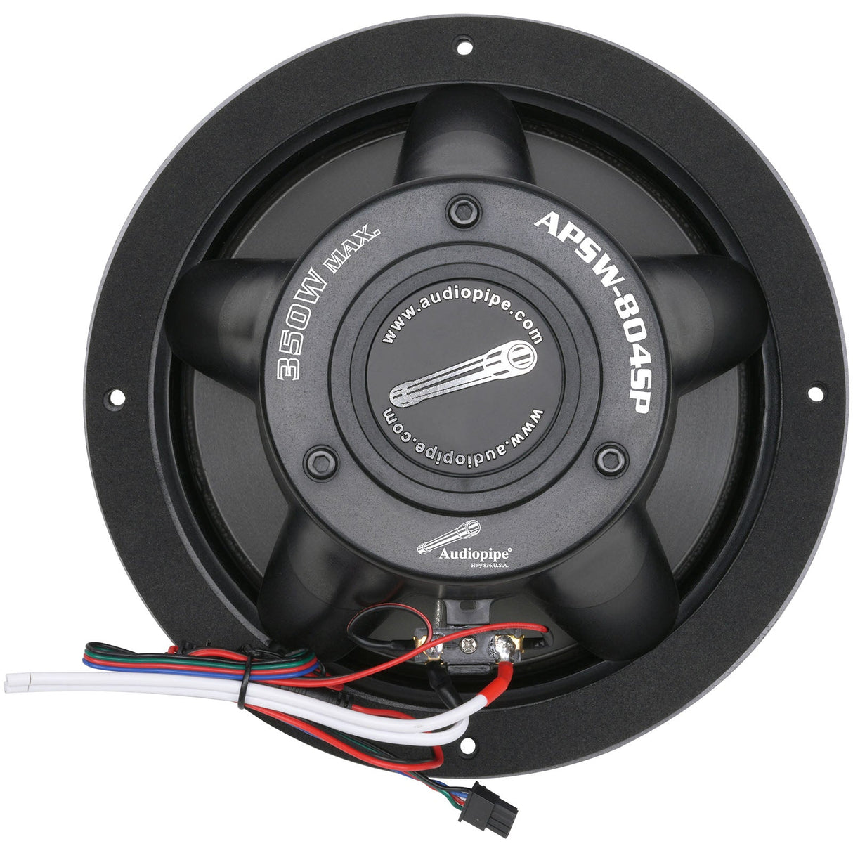 8” Coaxial 2-Way Marine Speaker with LED Lights (APSW-804SP) Audiopipe