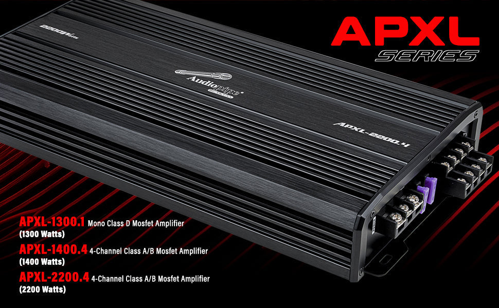 APXL-1400.4 4-Channel Class A/B Mosfet Amplifier (1400 Watts) Audiopipe
