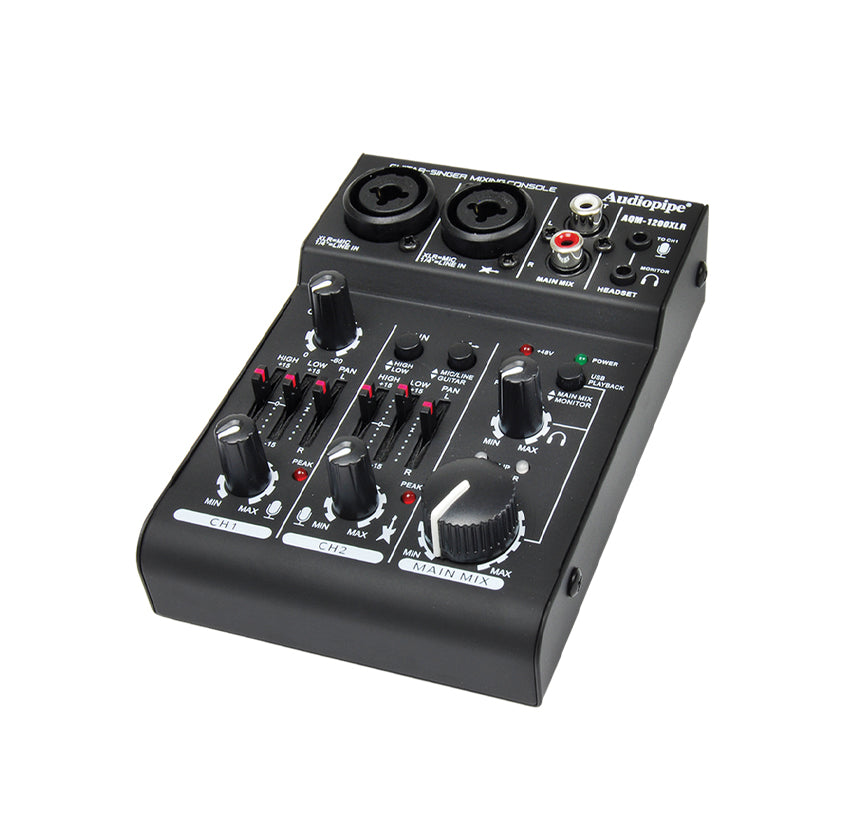 2 Channel Guitar - Singer - Mixing Console (AQM-1200XLR) Audiopipe
