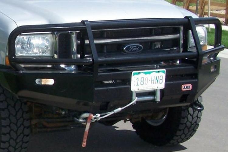 ARB 3436030 Ford F250/F350 Superduty 1999-2004 Deluxe Front Bumper Winch Ready with Grille Guard, Black Powder Coat Finish