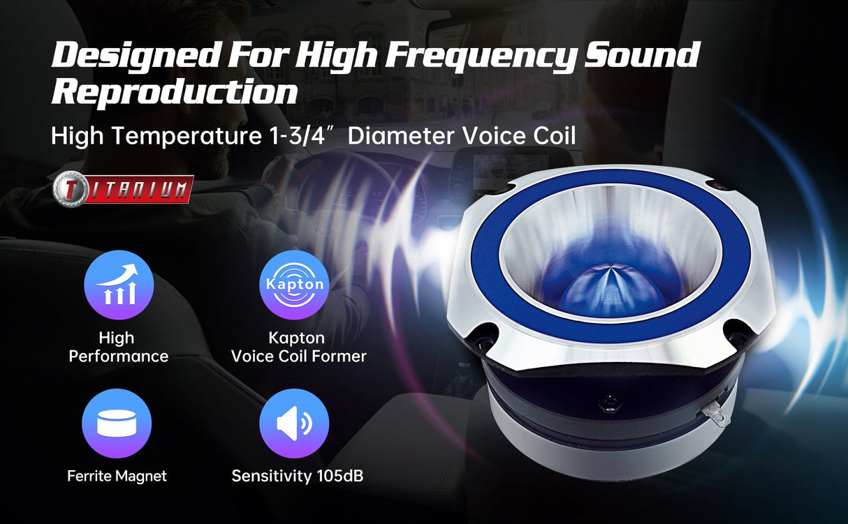 Heavy Duty Titanium Super Tweeter (ATR-4061-BLU) Audiopipe