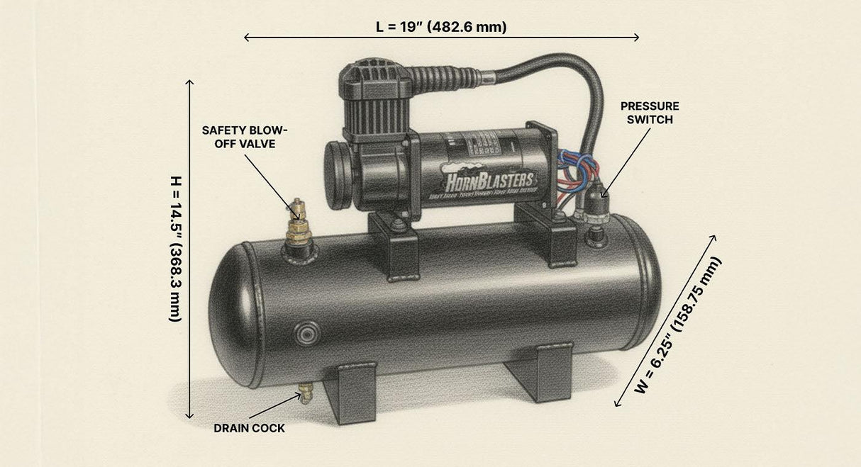 Admiral Train Horn Kit HornBlasters