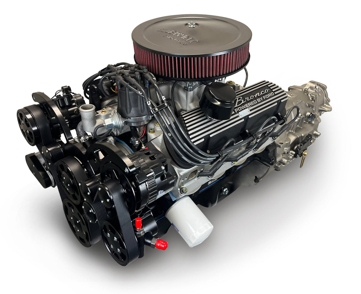 Ford Small Block Compatible 302 c.i. Engine and 4R70W Automatic Transmission - 365 Horsepower - Bronco Edition Builder Series - Black Pulley Kit - Fuel Injected