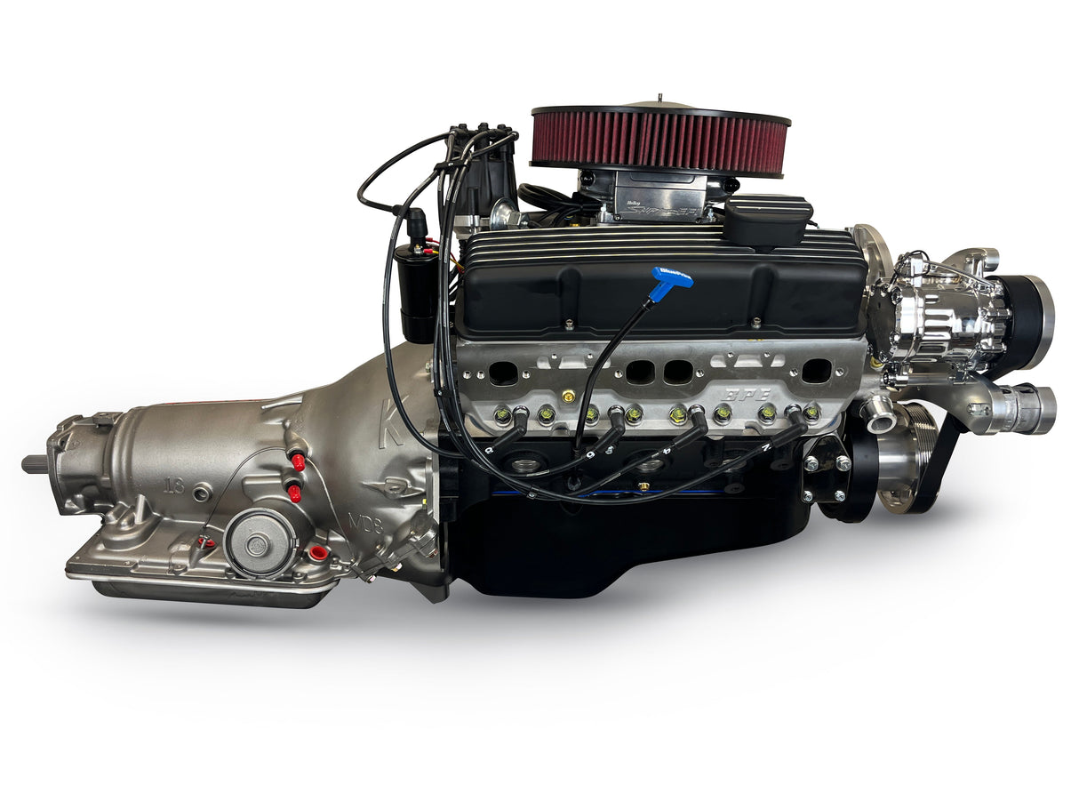 GM Small Block Compatible 383 c.i. Engine and 700R4 Automatic Transmission 4WD Ready - 405 Horsepower - Truck Edition Builder Series - Polished Pulley Kit - Fuel Injected