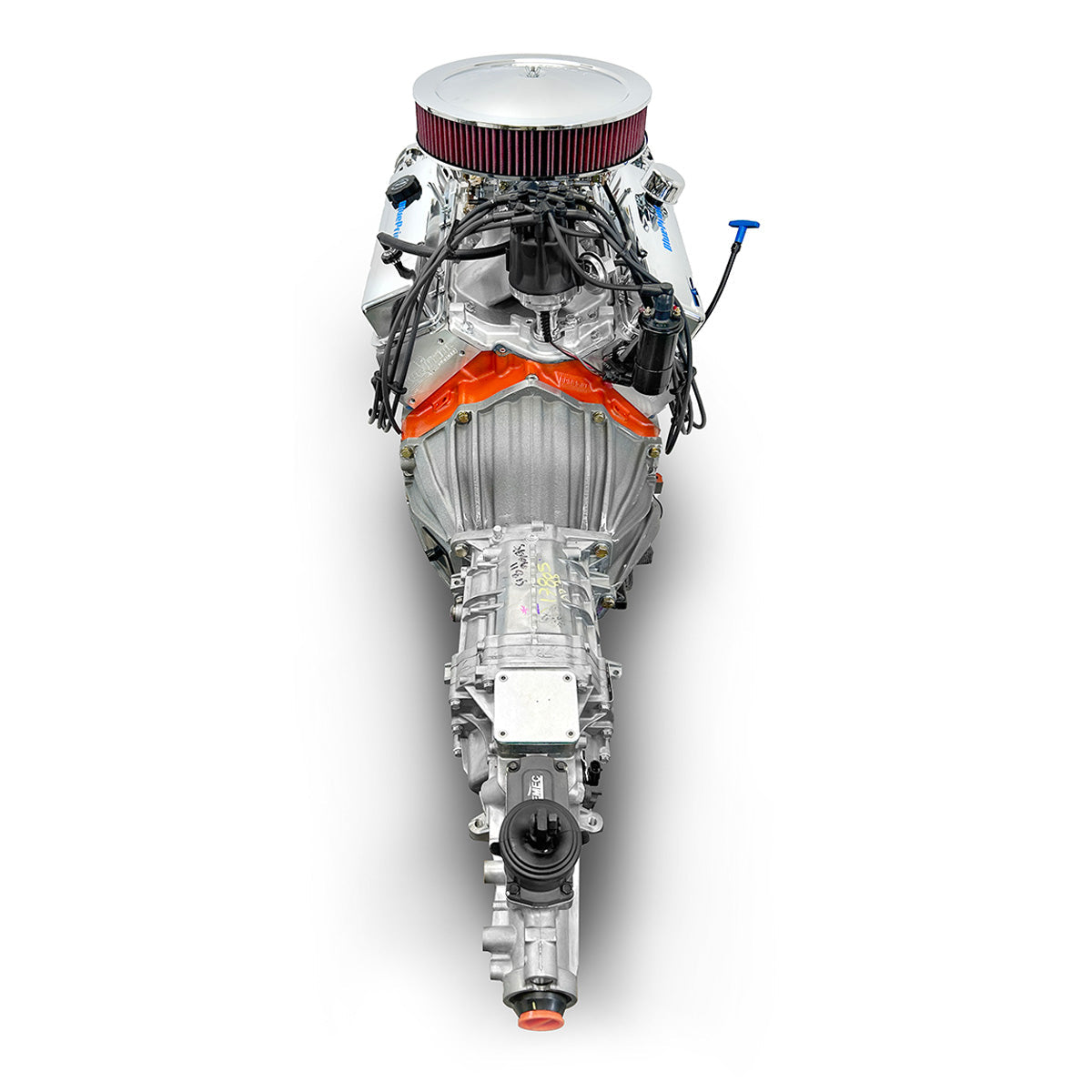 GM Small Block Compatible 427 c.i. Engine and TKX Manual Transmission - 540 Horsepower - Standard Edition Builder Series - Polished Pulley Kit - Carbureted