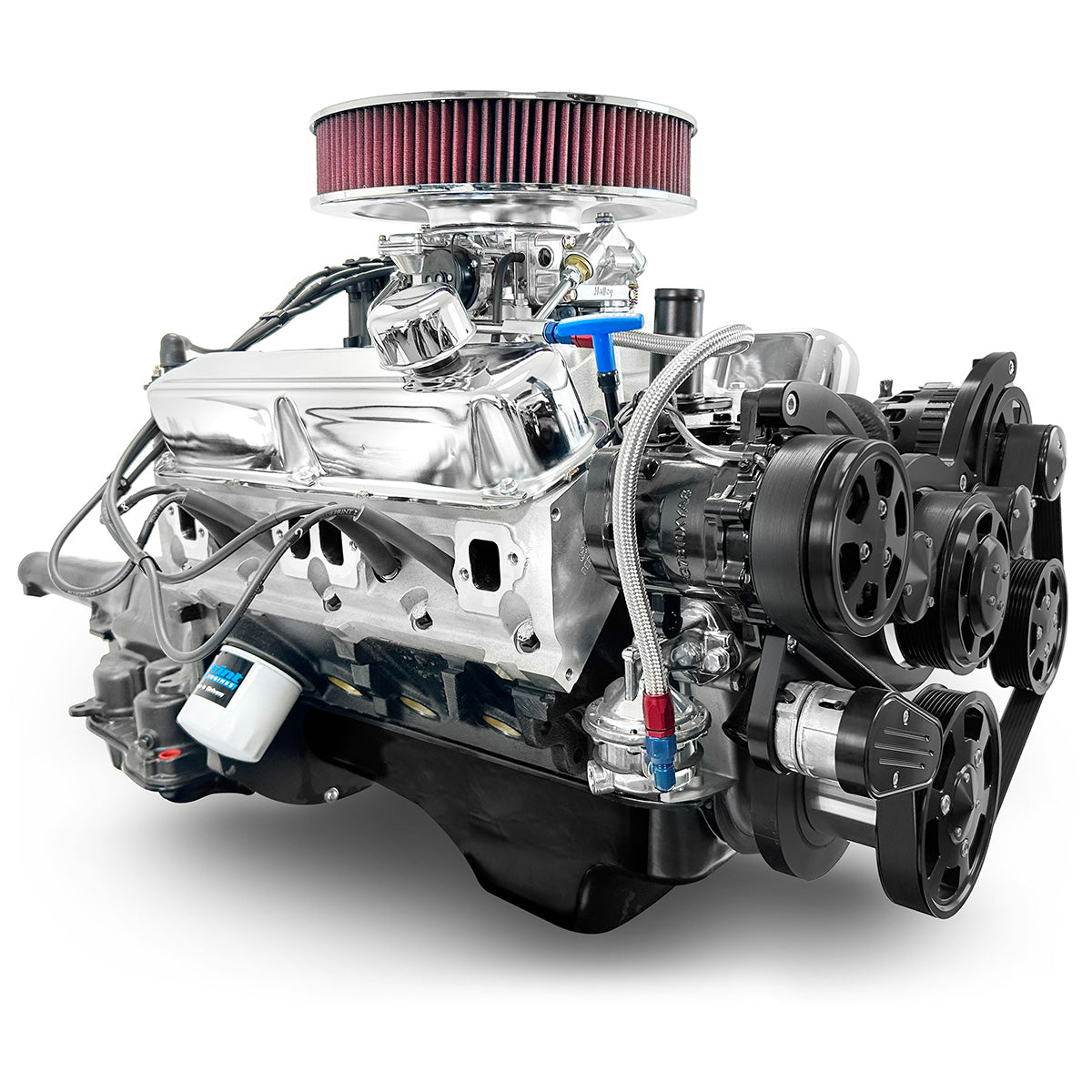 Chrysler Small Block Compatible 408 c.i. Engine and 727 Automatic Transmission - 465 Horsepower - Standard Edition Builder Series - Black Pulley Kit - Carbureted