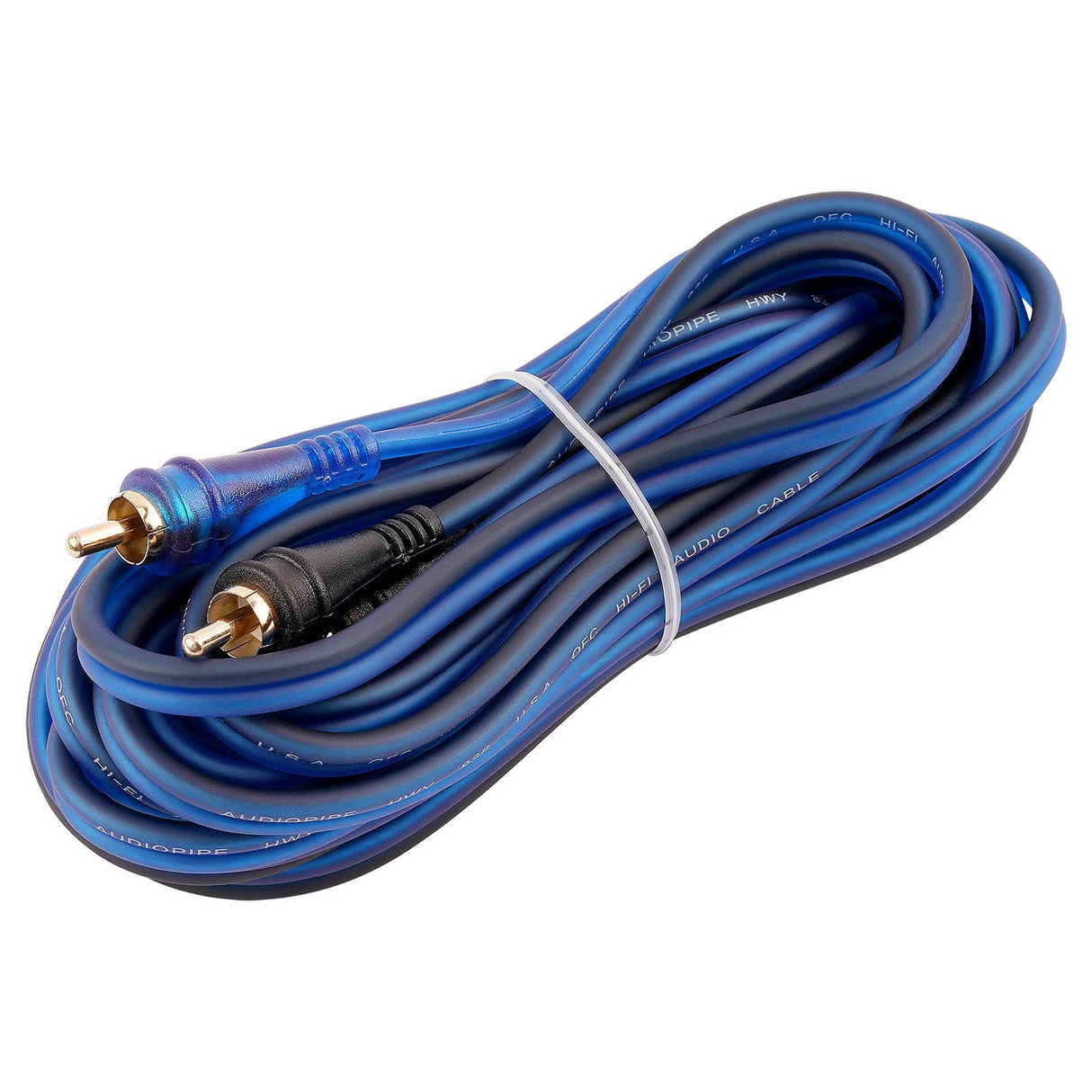 15FT Frosted RCA Audio Cable (BMV-BLS-15), 10-Pack (10 Individual Cables) Audiopipe