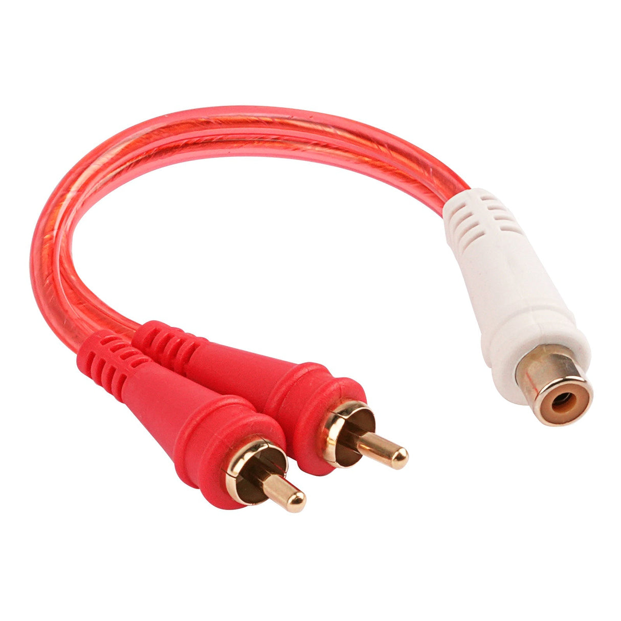 Female to 2 Male Oxygen Free RCA Audio Splitter (BMV-G-YF-2M), 10-Pack (10 Individual Cables) Audiopipe