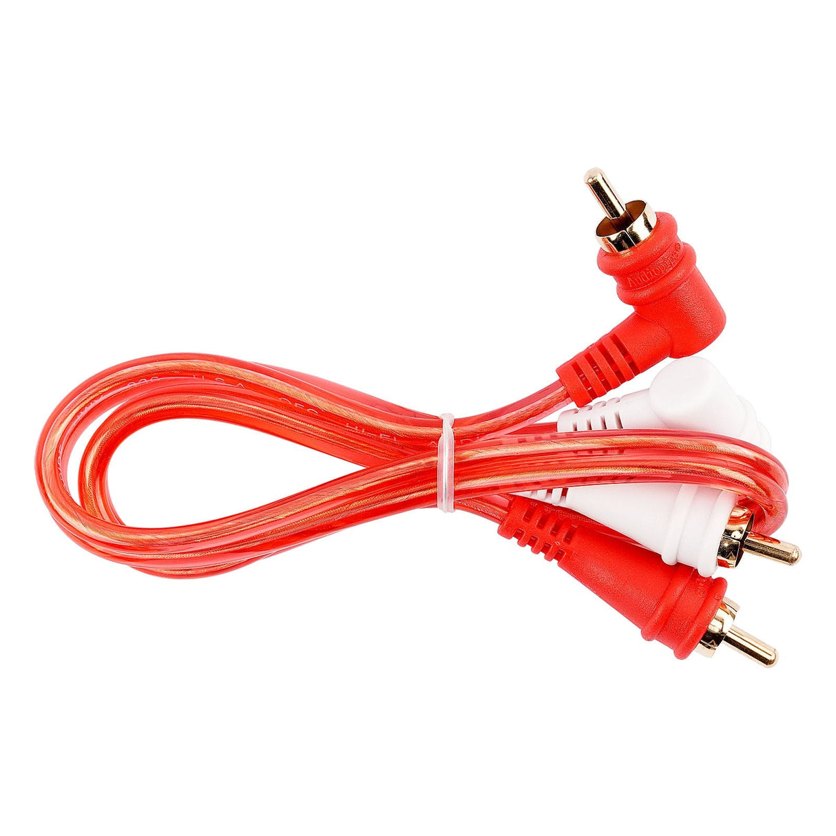1.5FT Oxygen Free RCA Audio Cable With Right Angle (BMV-GRA-1.5), 10-Pack (10 Individual Cables) Audiopipe