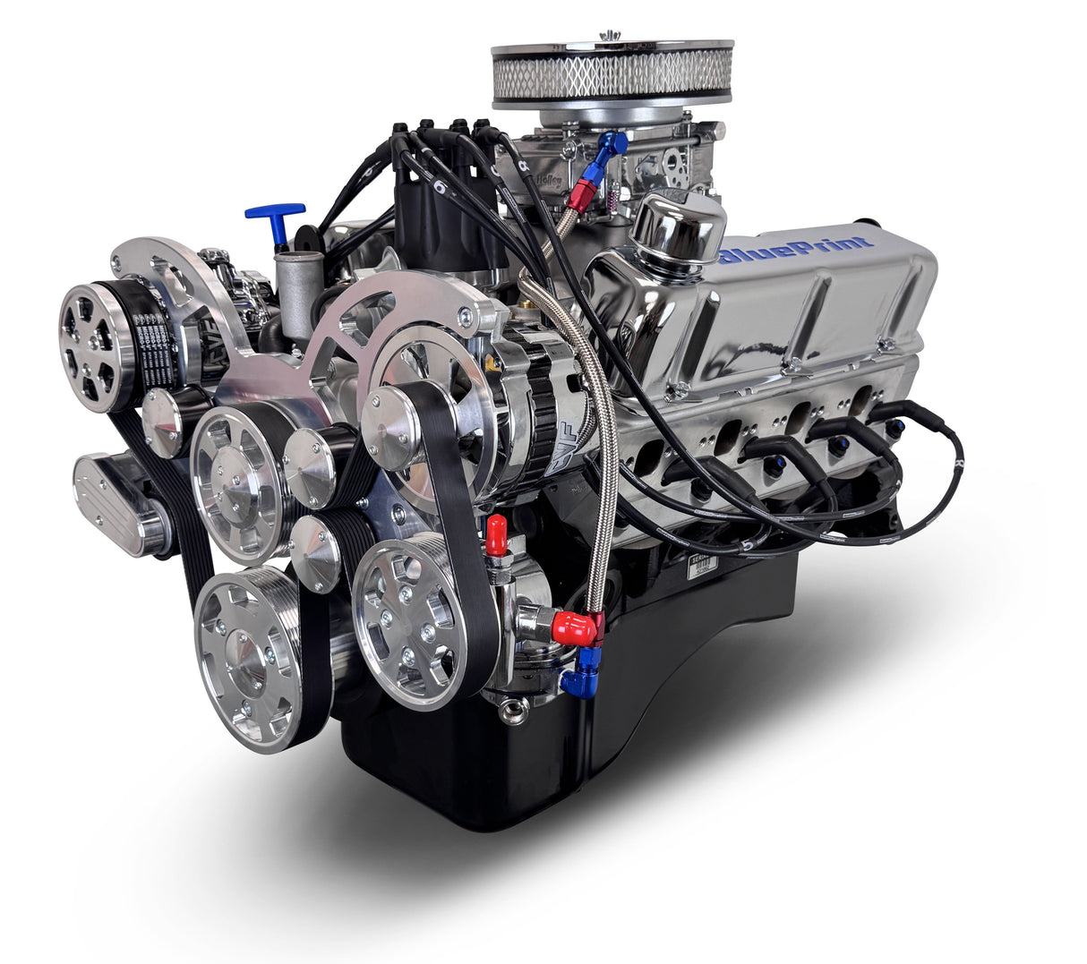 Ford Small Block Compatible 302 c.i. Engine - 361 Horsepower - Deluxe Dressed - Polished Pulley Kit - Carbureted