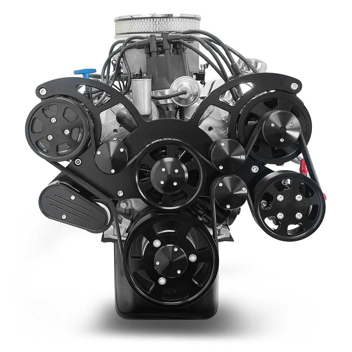 Ford Small Block Compatible 347 c.i. Engine - 415 Horsepower - Deluxe Dressed - Black Pulley Kit - Fuel Injected