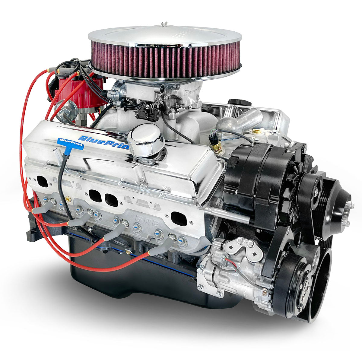 GM Small Block Compatible 350 c.i. Engine - 390 Horsepower - Deluxe Dressed - Black Pulley Kit - Fuel Injected