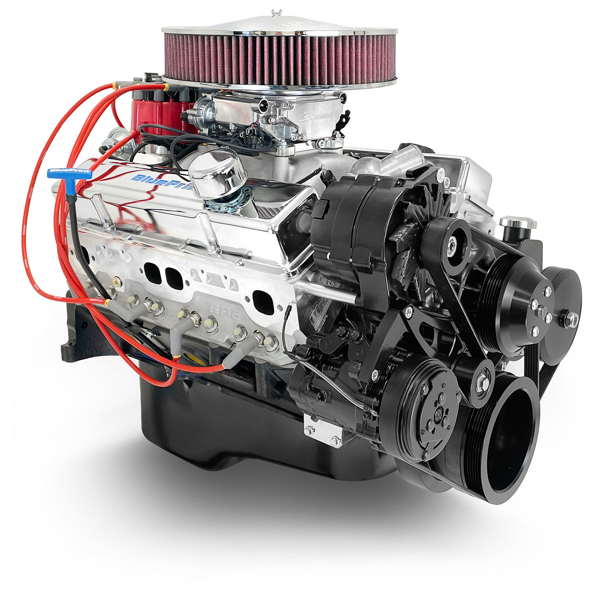 GM Small Block Compatible 383 c.i. Engine - 436 Horsepower - Deluxe Dressed - Black Pulley Kit - Fuel Injected