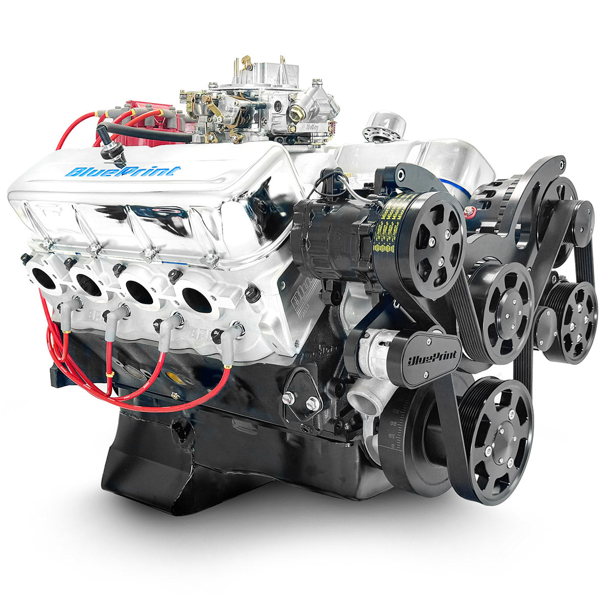 GM Big Block Compatible 454 c.i. Engine - 460 Horsepower - Deluxe Dressed - Black Pulley Kit - Carbureted