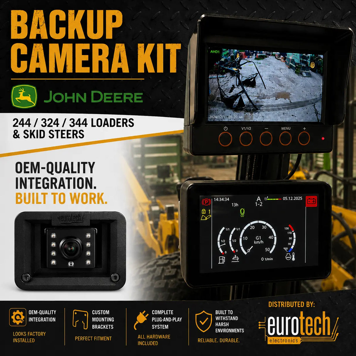 John Deere Loader 344L Backup Camera Kit