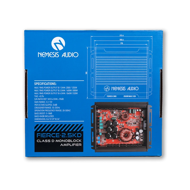 Nemesis Audio FIERCE-2.5KD 1250W RMS Monoblock Amplifier Nemesis Audio