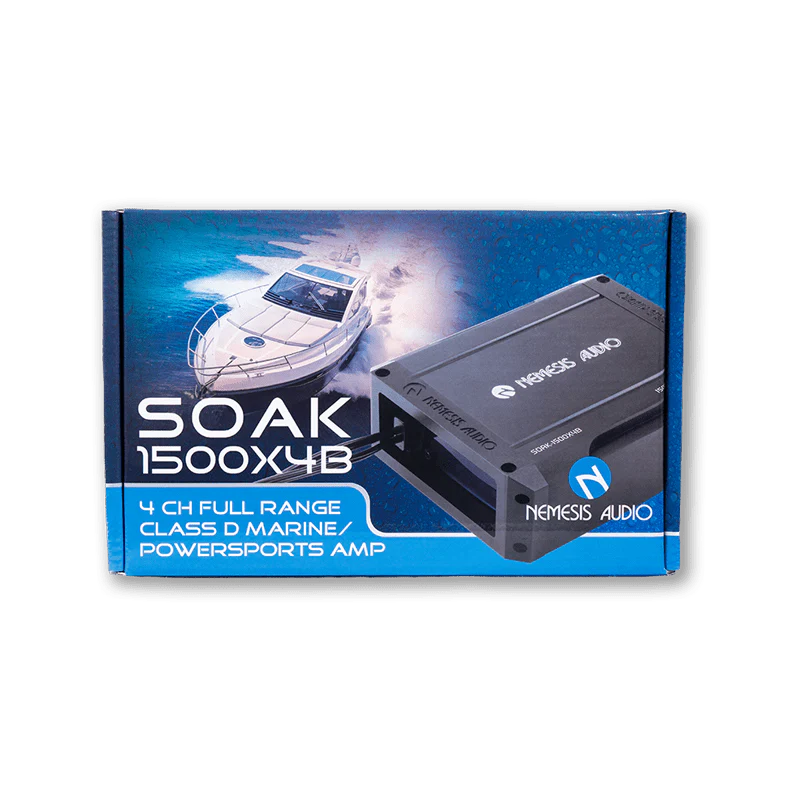 Nemesis Audio SOAK-1500X4B 4-Channel Marine Amplifier w/ Bluetooth Nemesis Audio
