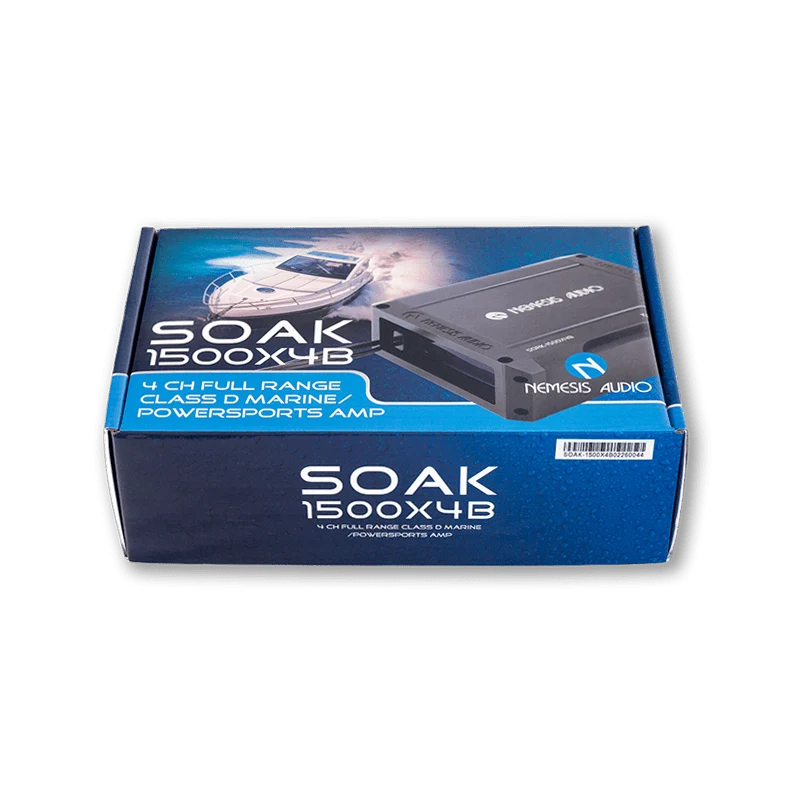 Nemesis Audio SOAK-1500X4B 4-Channel Marine Amplifier w/ Bluetooth Nemesis Audio