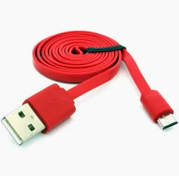 Borne 4 Ft Red Type-C Flat Charging Cable TekShack