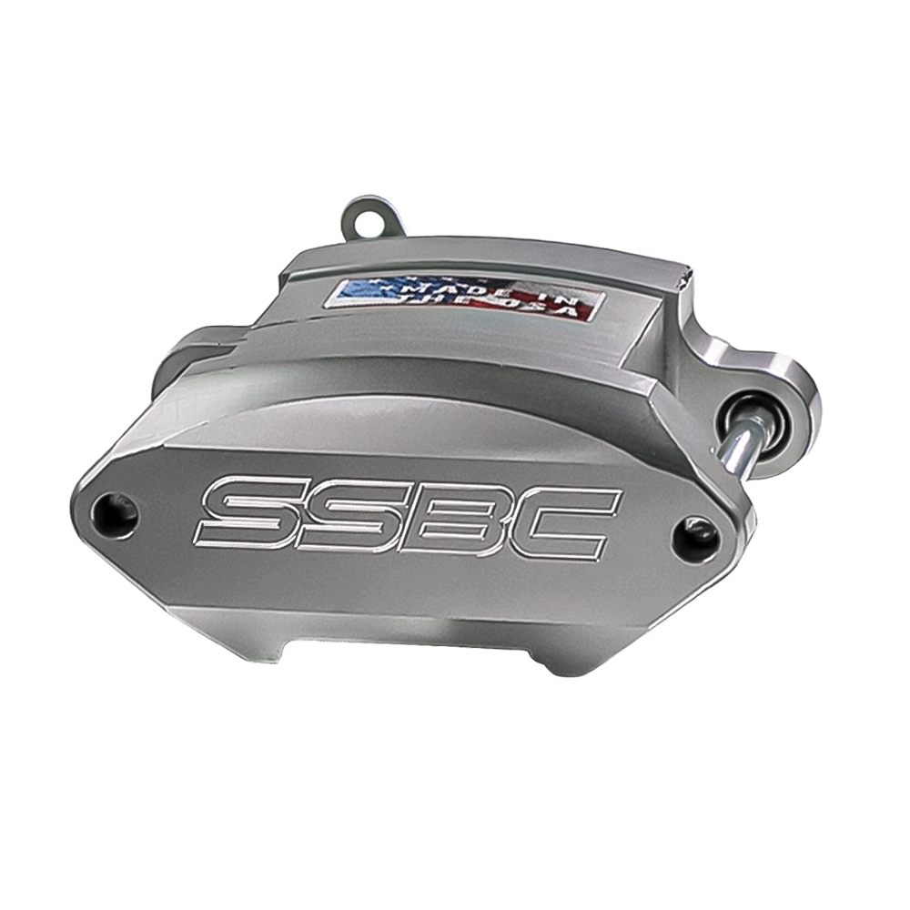 American Made R1 Single-Piston Billet Aluminum Right Rear Caliper Assembly. Clear CPA-22196A