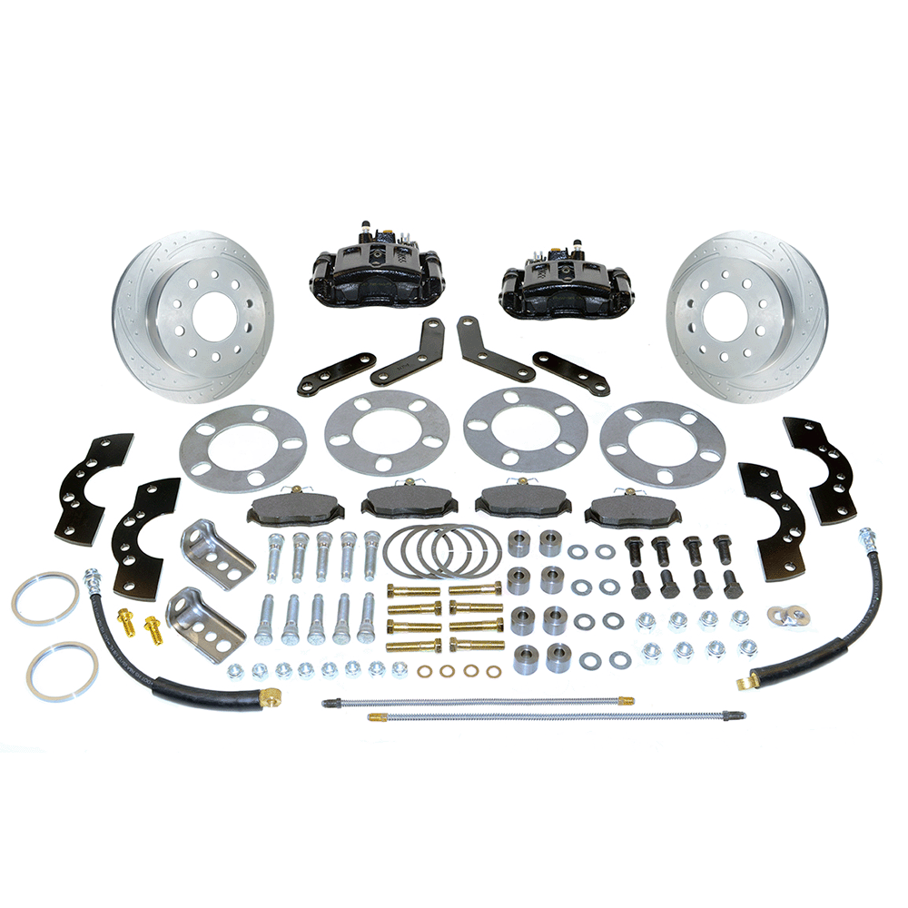 New Direct Fit Rear Drum to Disc Brake Conversion Kit W/Rotors. Black A111-3BK