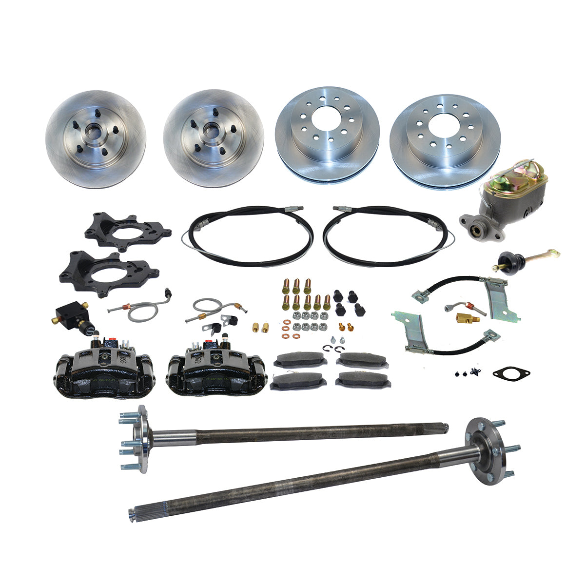 New Direct Fit 4 Wheel Drum to Disc Brake Conversion Kit W/Rotors (5 Lug). Black A112-93XBK
