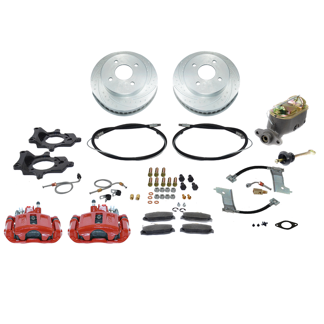 New Direct Fit Rear Drum to Disc Brake Conversion Kit W/DS Rotors (4 Lug). A112-93R-DS