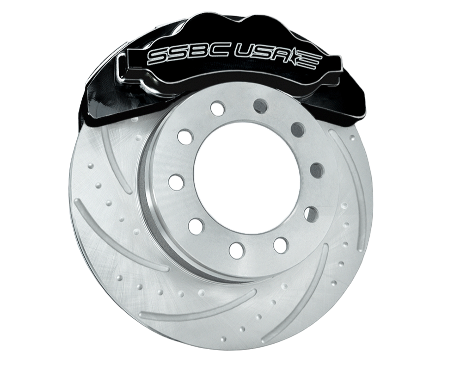 American Made B8 Beast 8-Piston Direct Fit Billet Aluminum Front Disc Brake Kit W/DS Rotors. Black A424-20BLK-DS